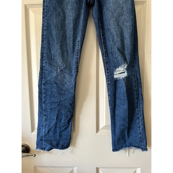 Levi's Wedgie Straight Jean Denim Distressed Medium Wash Button Fly Size 26 - Picture 2 of 6